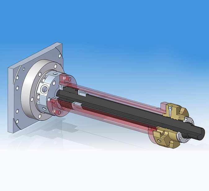 Siłownik hydrauliczny z kwadratową podstawą fi140x650